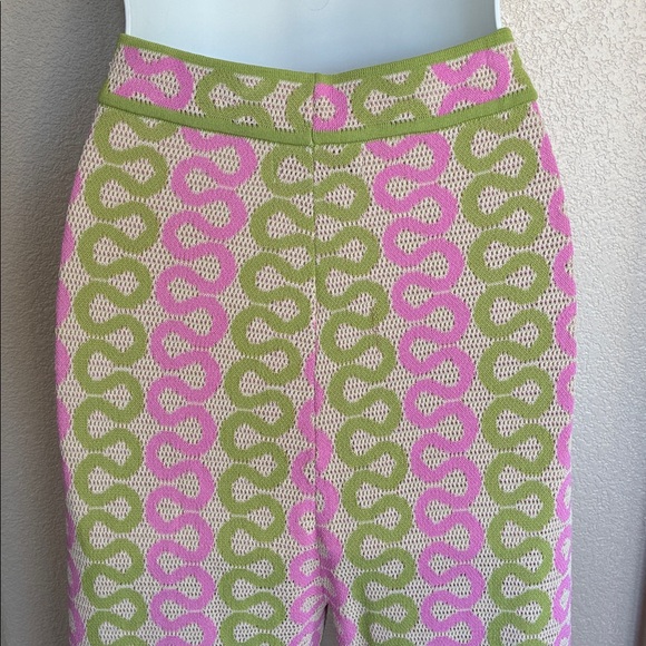 HOUSE OF HARLOW 1960 Green Pink Patterned Women's Knit Pants. Tall. Large - Picture 6 of 15